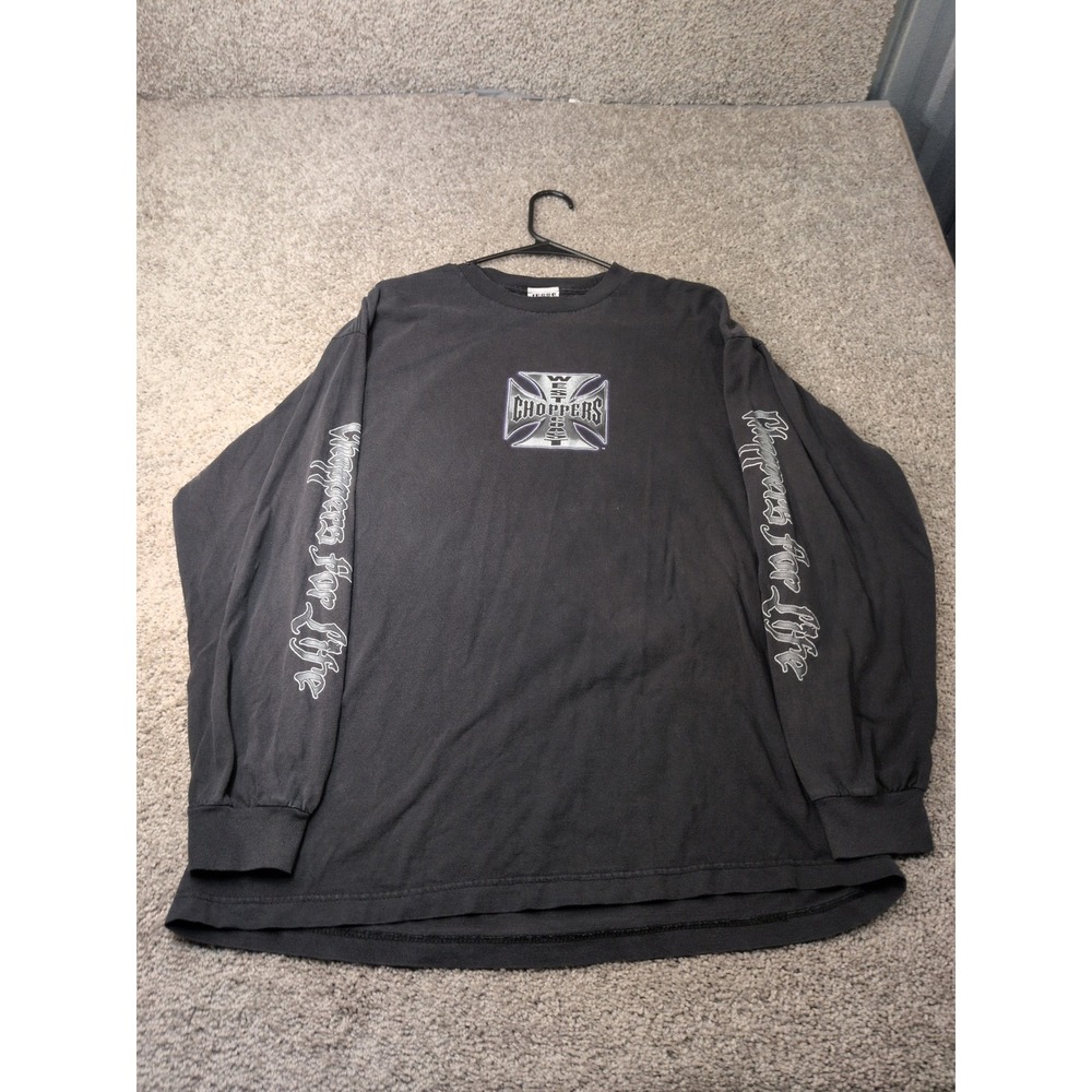 West Coast Choppers Jesse James‎ Long Sleeve Shirt Black Biker Tee Mens XL